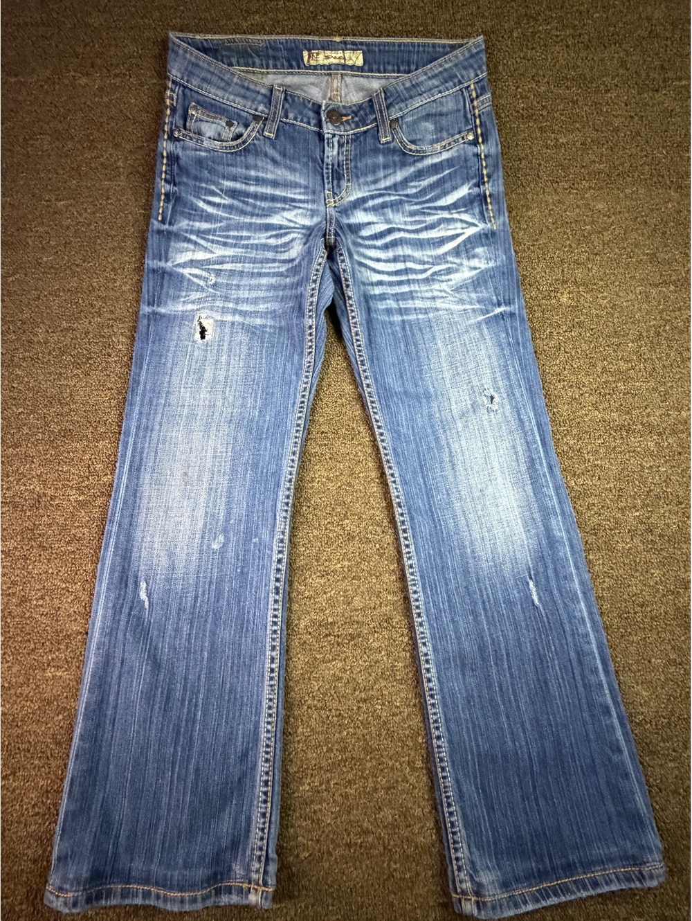 BKE Tenley Jeans Womens 27 Blue Bootcut Distressed Stretch